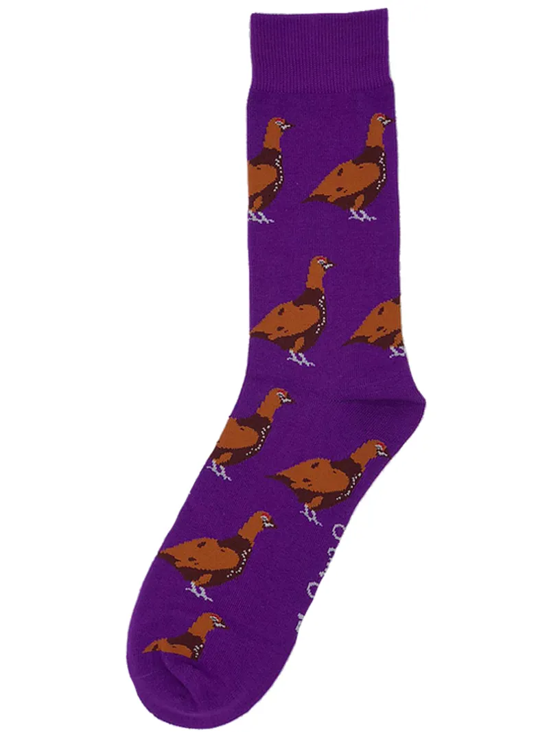 ShuttleSocks Adult Standing Grouse Socks - Purple